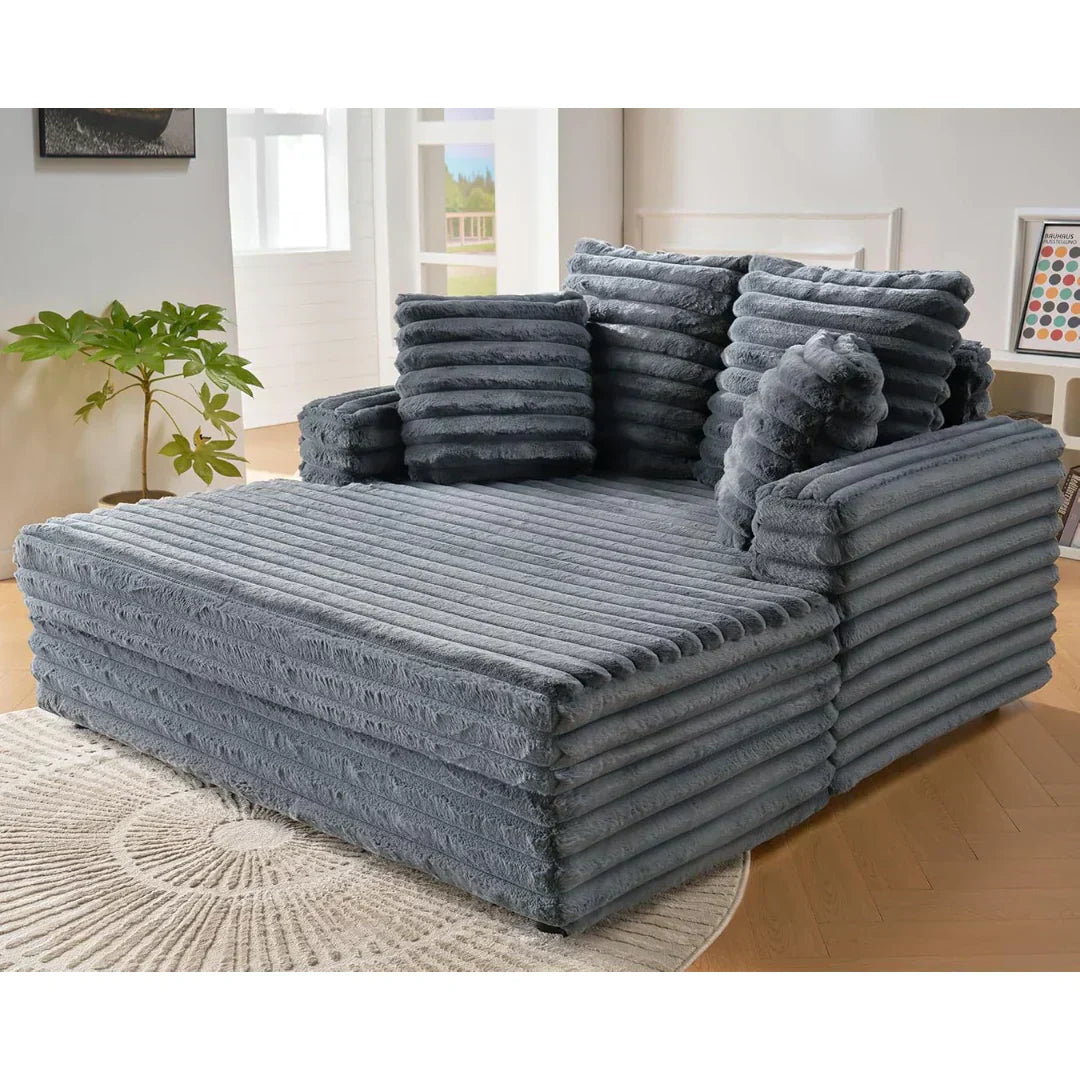 Upholstered Plush Sleeper Lounge