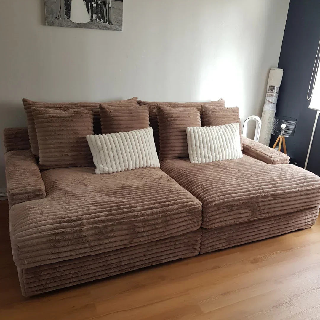 Upholstered Plush Sleeper Lounge