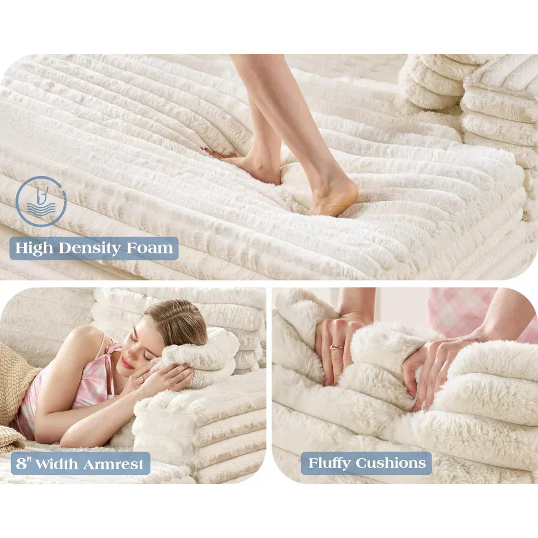 Upholstered Plush Sleeper Lounge