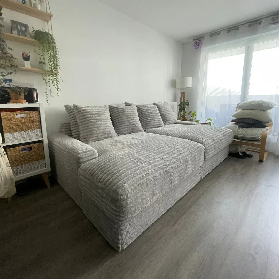 Upholstered Plush Sleeper Lounge