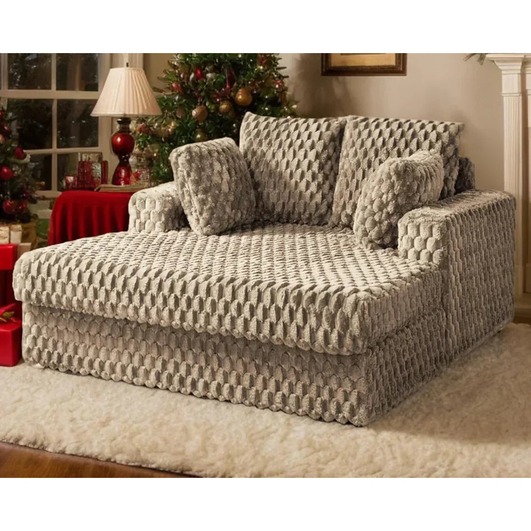 Upholstered Plush Sleeper Lounge