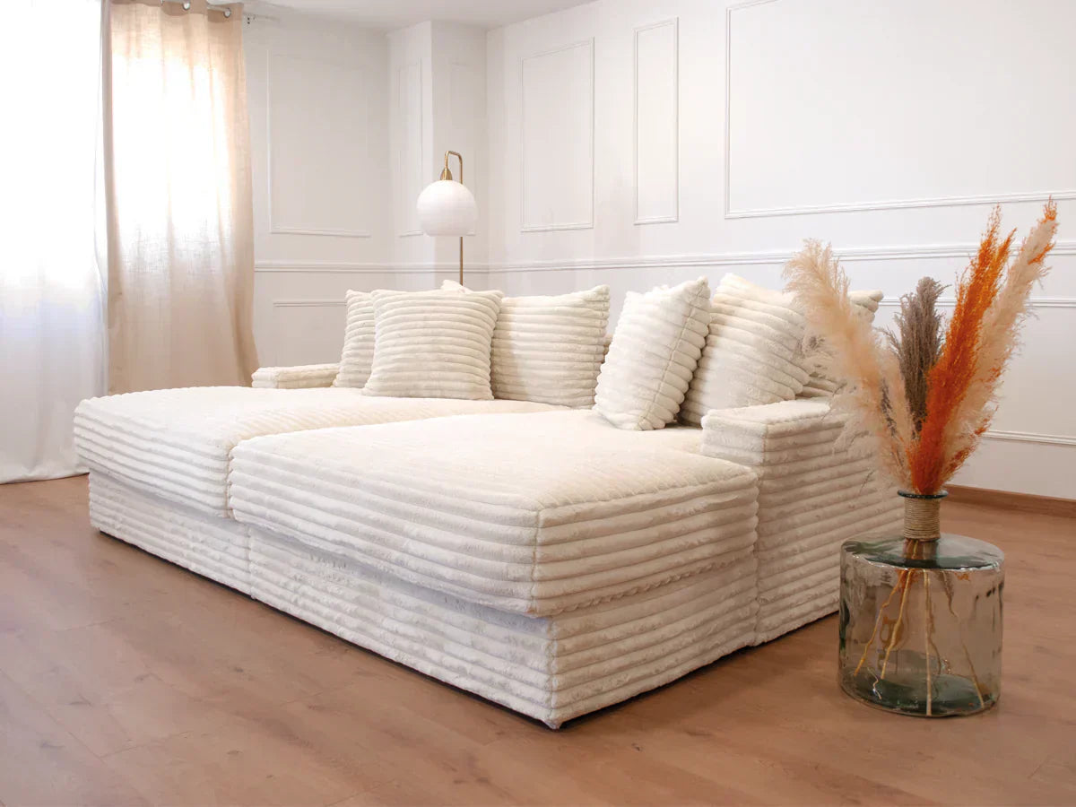 Upholstered Plush Sleeper Lounge